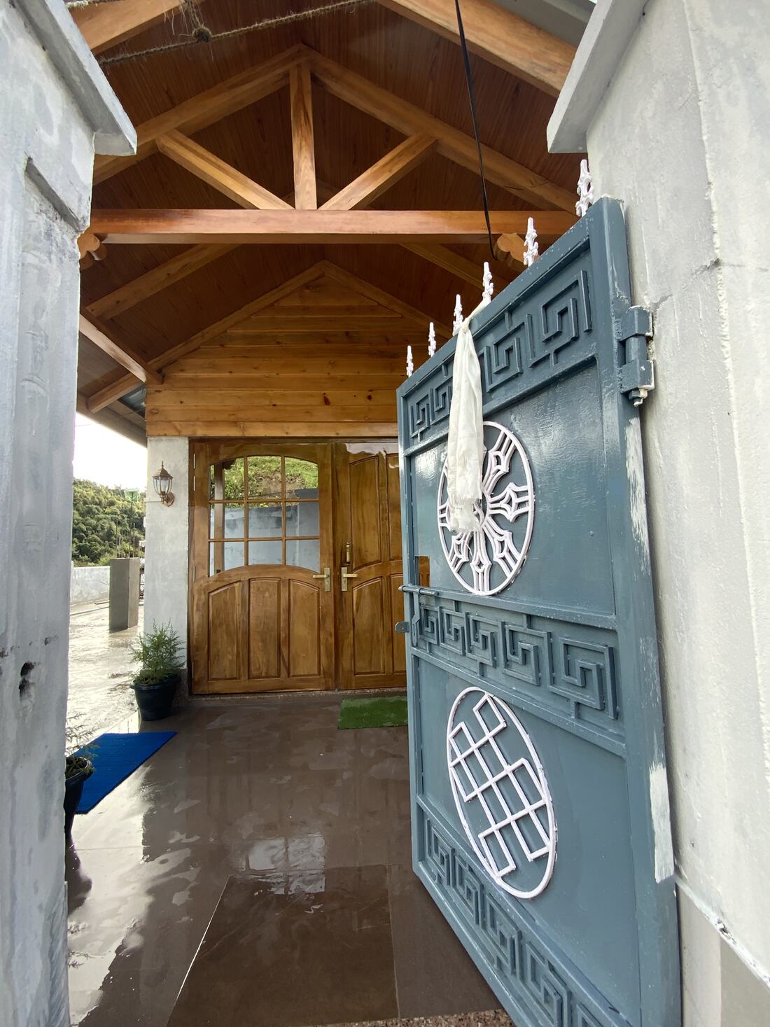 The door, and the khata on the gate
